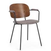 szek fa szovet szurke retro modern loft ipari lakas otthon etterem kavezo butor etkeszoszek etkezo konyha karpitos fekete fem.jpg